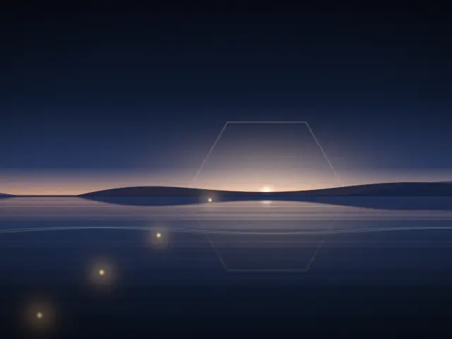 Four small lights climbing a winding path towards the dawn.